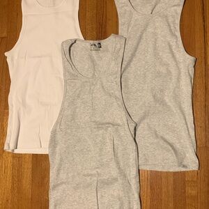 AYBL White and Gray Tank Tops
